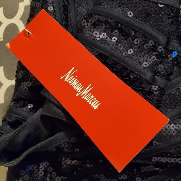 Tadashi Shoji Sequin Bodycon Formal Evening Dress Navy Wmns Size 8 - Picture 7 of 12